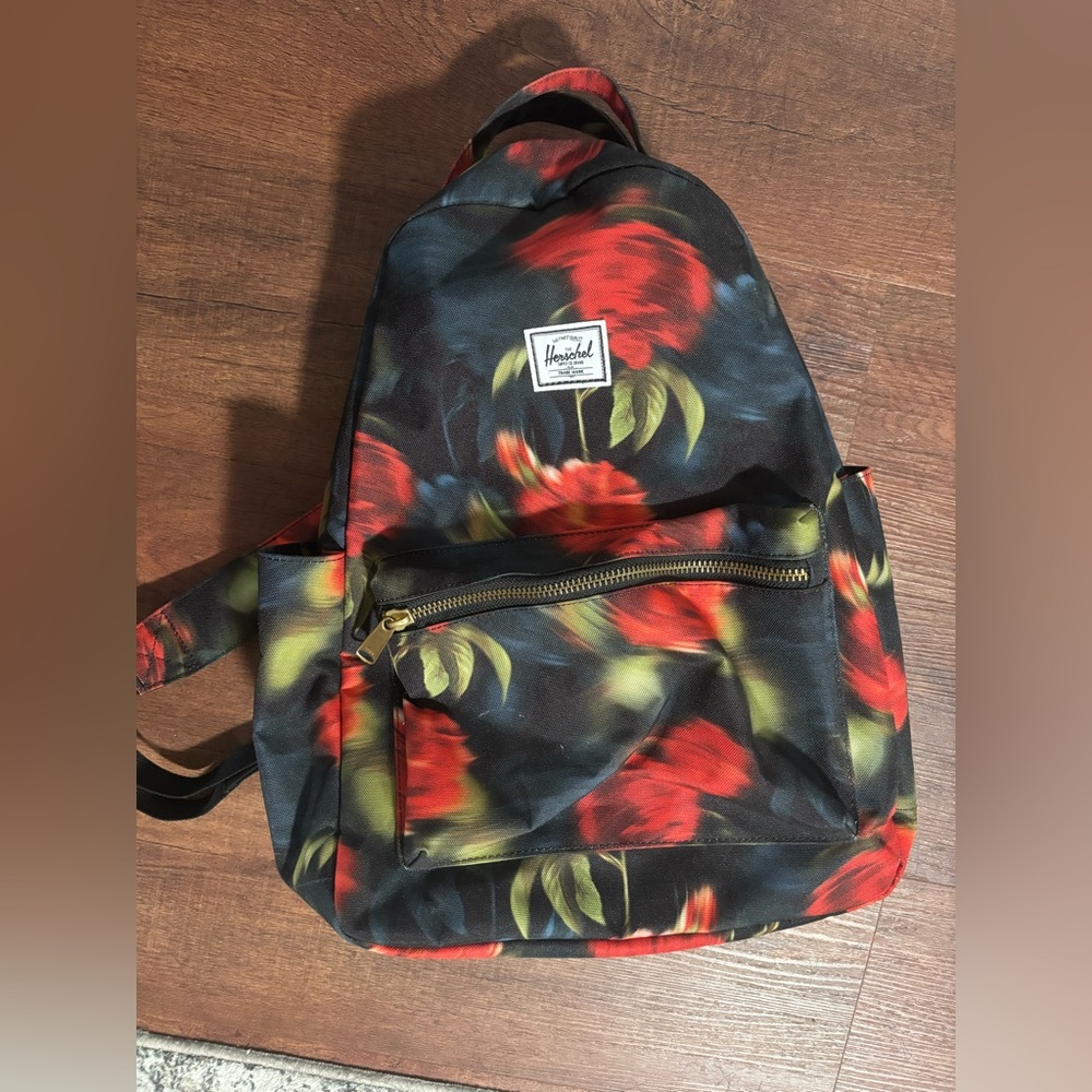Herschel Black Floral Backpack